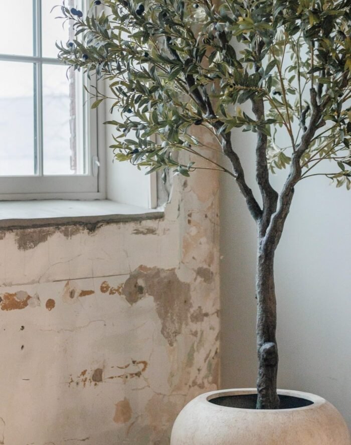 Artificial Olive Tree, 10 ft (305 cm) Tall, Silk Foliage, Green, Adjustable Branches, Cement Base, Indoor/Outdoor Décor - Image 3