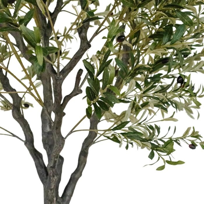 Artificial Olive Tree, 10 ft (305 cm) Tall, Silk Foliage, Green, Adjustable Branches, Cement Base, Indoor/Outdoor Décor - Image 4