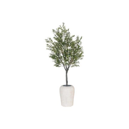 Artificial Olive Tree, 10 ft (305 cm) Tall, Silk Foliage, Green, Adjustable Branches, Cement Base, Indoor/Outdoor Décor