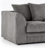New Luxor Grey Fabric 3-Seater Sofa – Jumbo Cord Scatter Back Design - Image 3