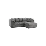 New Luxor Grey Fabric Corner Sofa – Jumbo Cord 3–4 Seater (Right-Hand Facing)