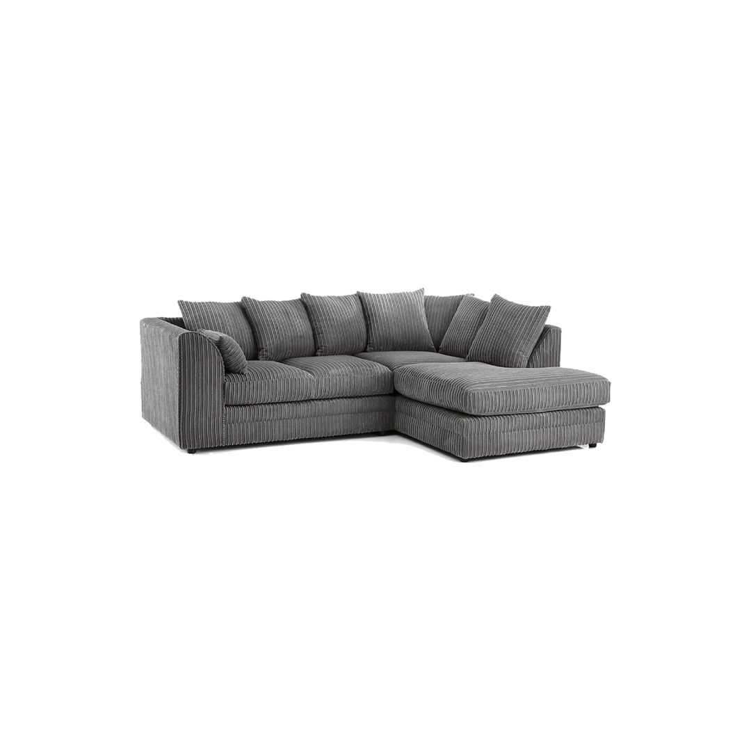 New Luxor Grey Fabric Corner Sofa – Jumbo Cord 3–4 Seater (Right-Hand Facing) New Luxor Grey Fabric Corner Sofa – Jumbo Cord 3–4 Seater (Right-Hand Facing) - Image 1
