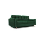 Pastella Green Sofa Bed with Storage – 213cm Velour Fabric Sleeper Sofa