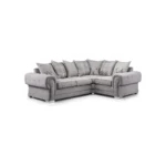 Verona Grey Fabric 2C1 Corner Sofa Suite – 4-Seater with Scatter Cushions