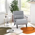 4-in-1 Folding Sofa Bed – Adjustable Light Grey Sleeper Armchair - Image 2