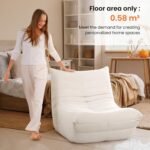 Togo Beige Suede Fireside Lounge Chair – Ergonomic & Modern - Image 8